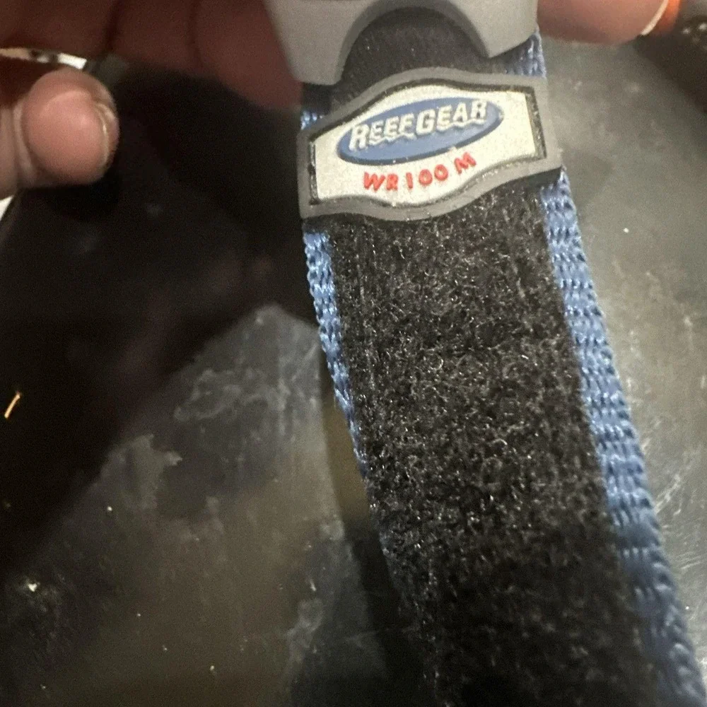 Works Timex Reefgear‎ Men Digital Watch Blue Plastic Nylon Chron Alarm Date 100m